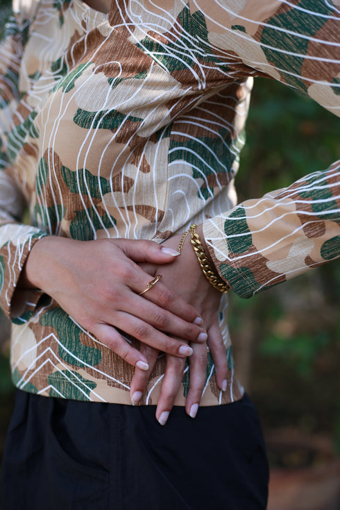 Camo Cut Top